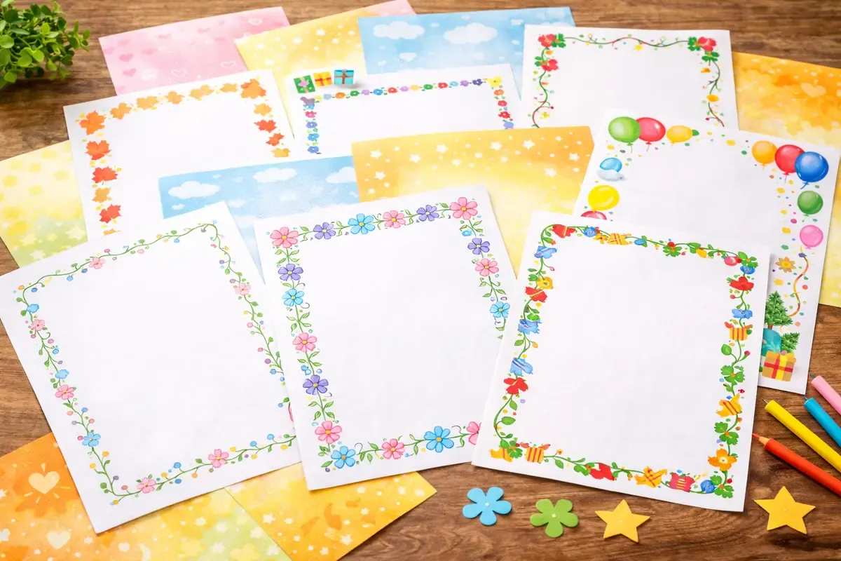 Fondi e cornicette: idee decorative semplici per lettere, biglietti e lavoretti