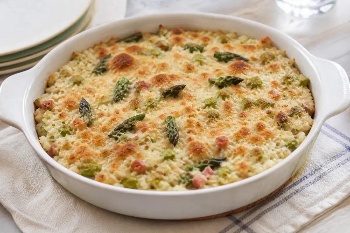 Risotto gratinato di primavera: il piatto leggero che cambia il modo di cucinare il riso