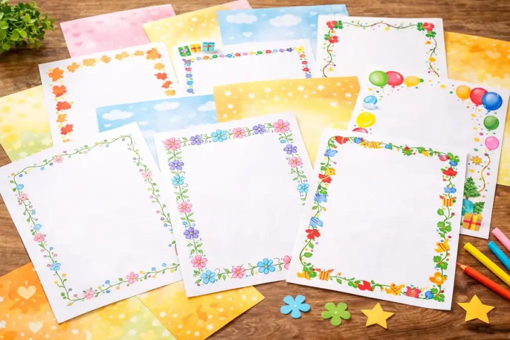 Carta decorativa e colori vivaci