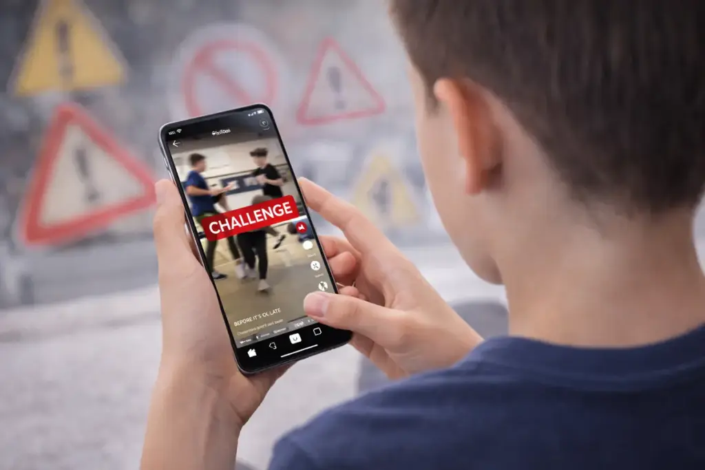 Bambino guarda una challenge