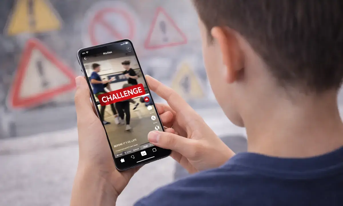 Bambino guarda una challenge