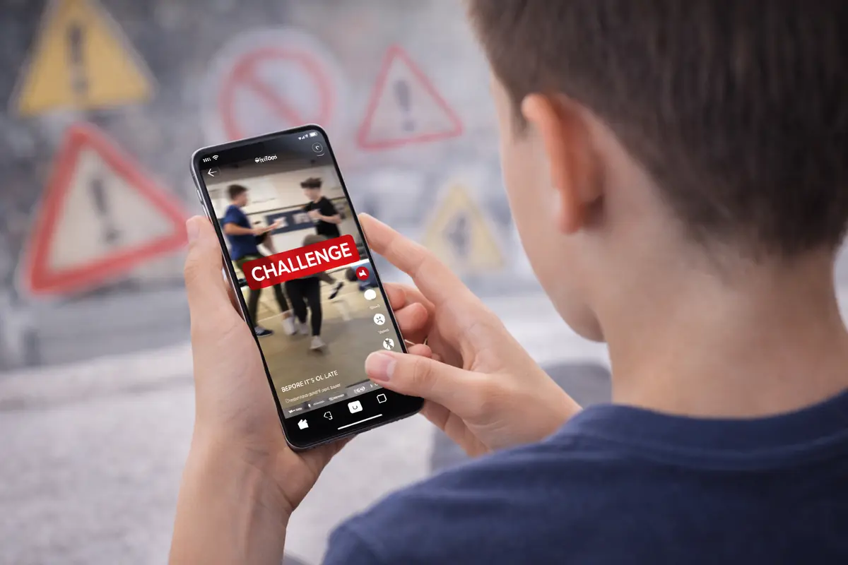 Bambino guarda una challenge