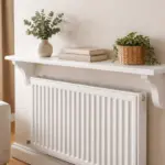 Mensola elegante sopra il radiatore