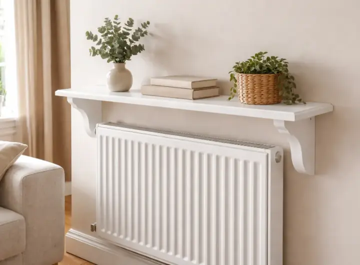 Mensola elegante sopra il radiatore