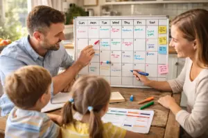 Pianificando la settimana in famiglia
