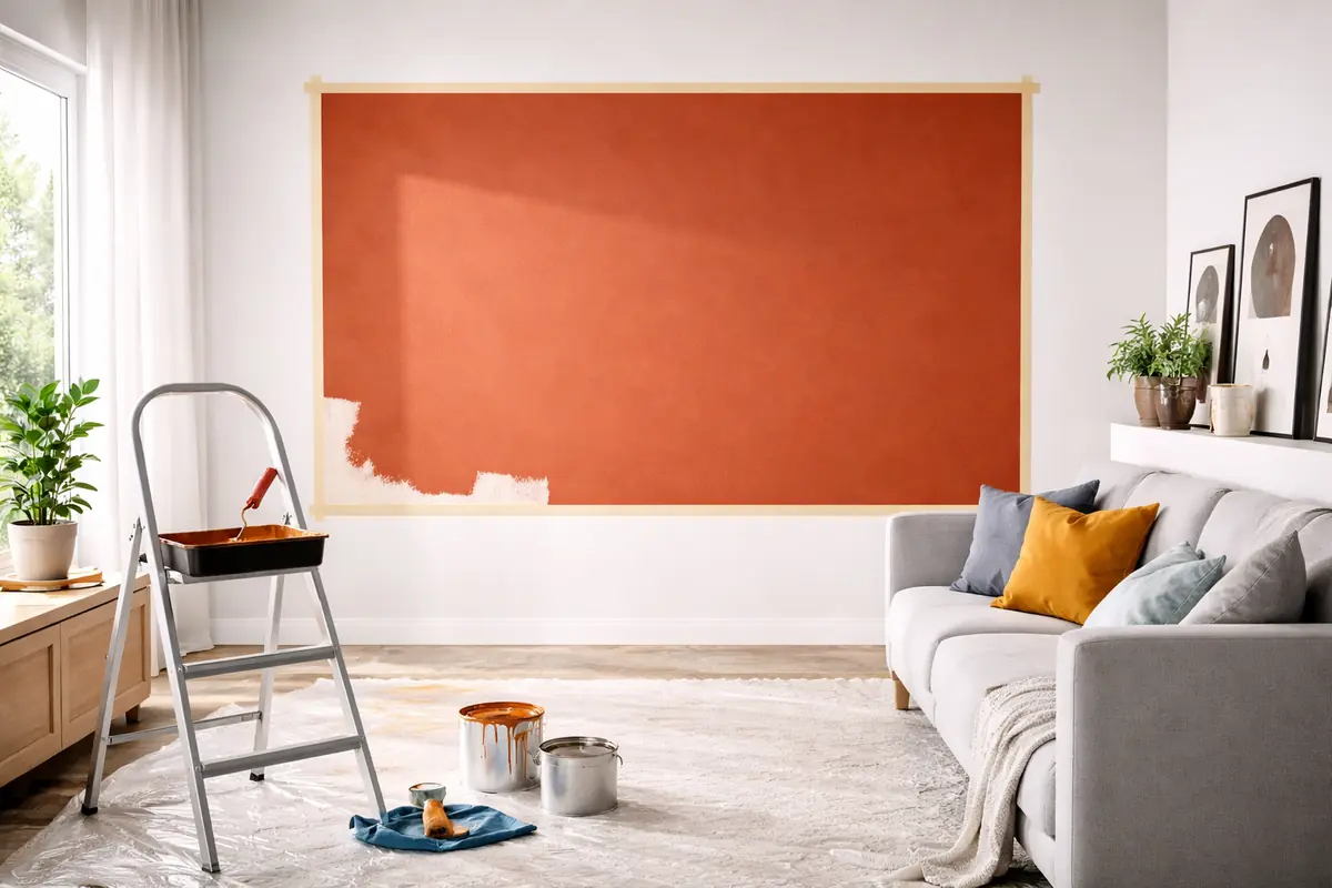 Riquadro colorato in soggiorno