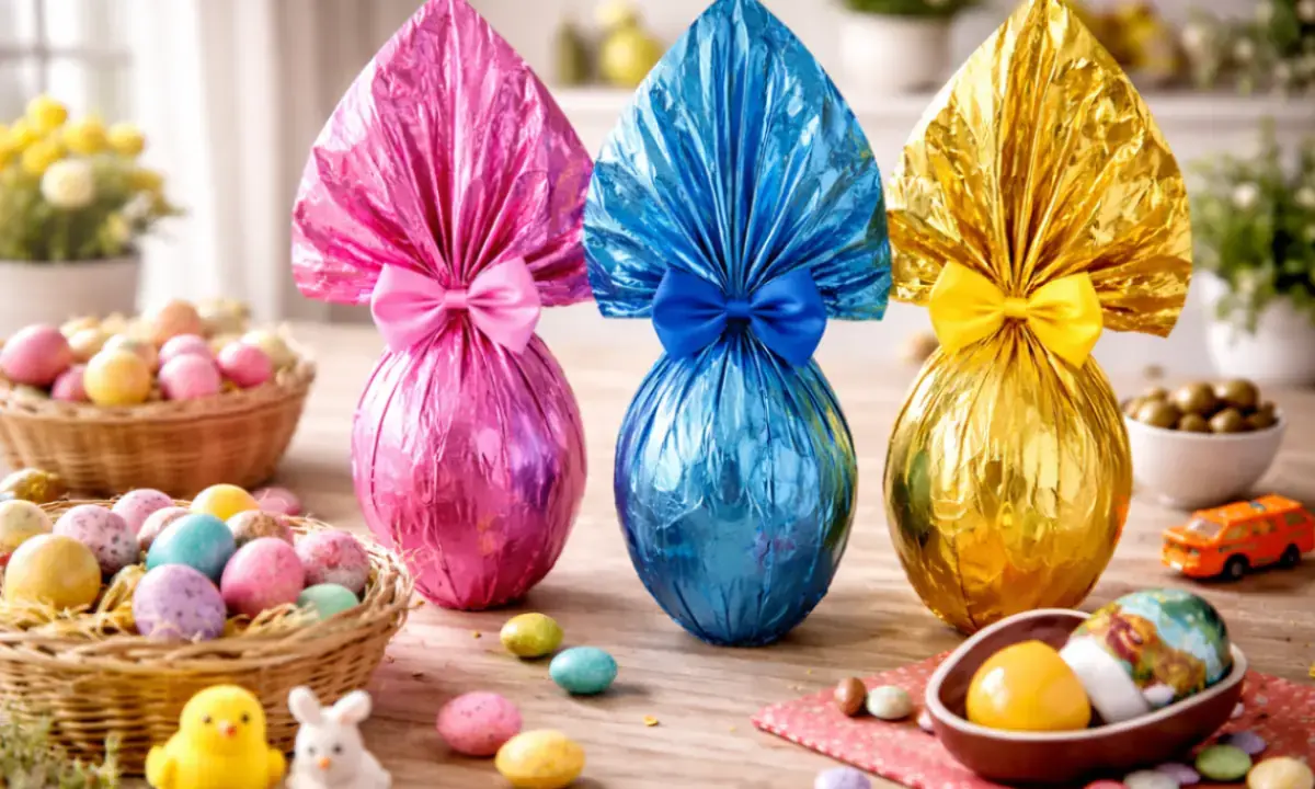 Uova di Pasqua colorate su tavolo