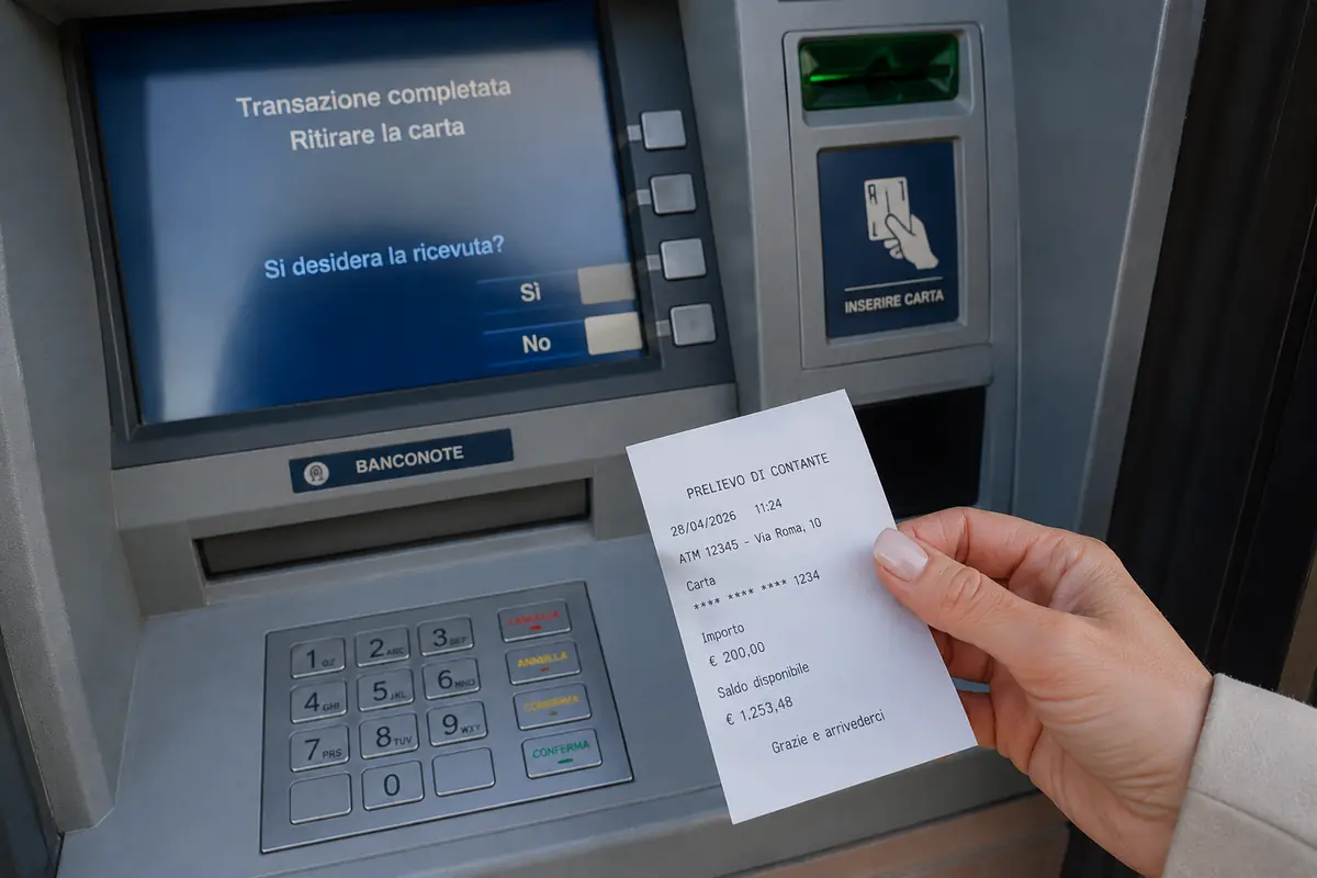 Bancomat perch non stampare la ricevuta