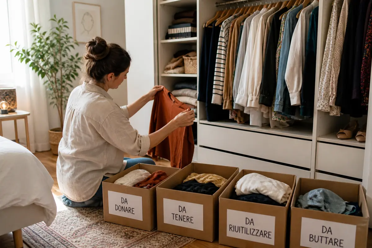 Decluttering e cambio armadio
